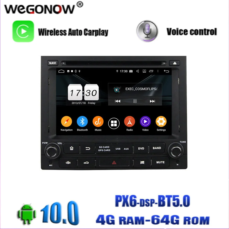 Автомобильный DVD-плеер PX6 DSP IPS TDA7851 Android 10 0 4 Гб ОЗУ 64 ГБ 8 ядер GPS навигация карта RDS