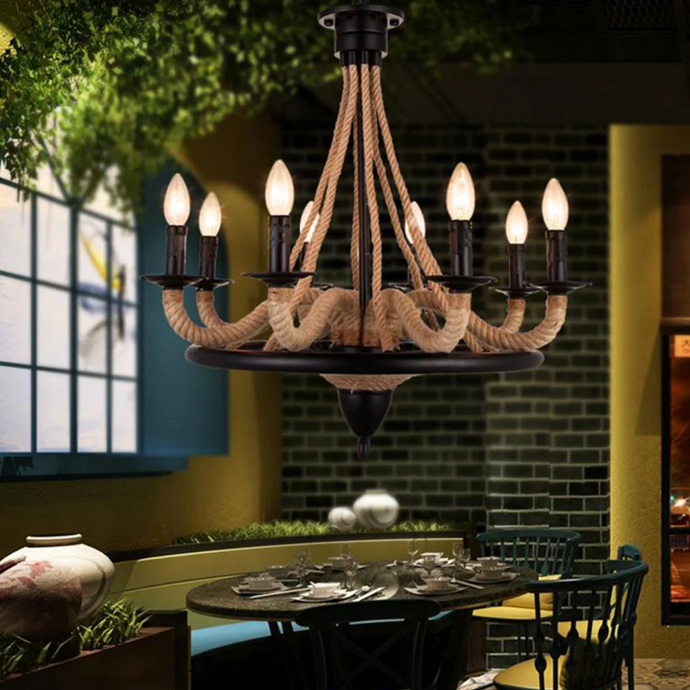 

Vintage E27 Hemp Rope Ceiling Lamp Accessory Chandelier Fittings 2.5M Durable