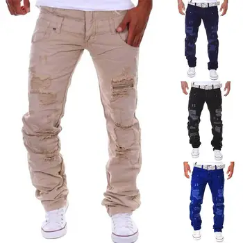 

2019 New Men Stretch Skinny Jeans Fashion Casual Denim Trousers Blue Black Pants Male Brand Clothes