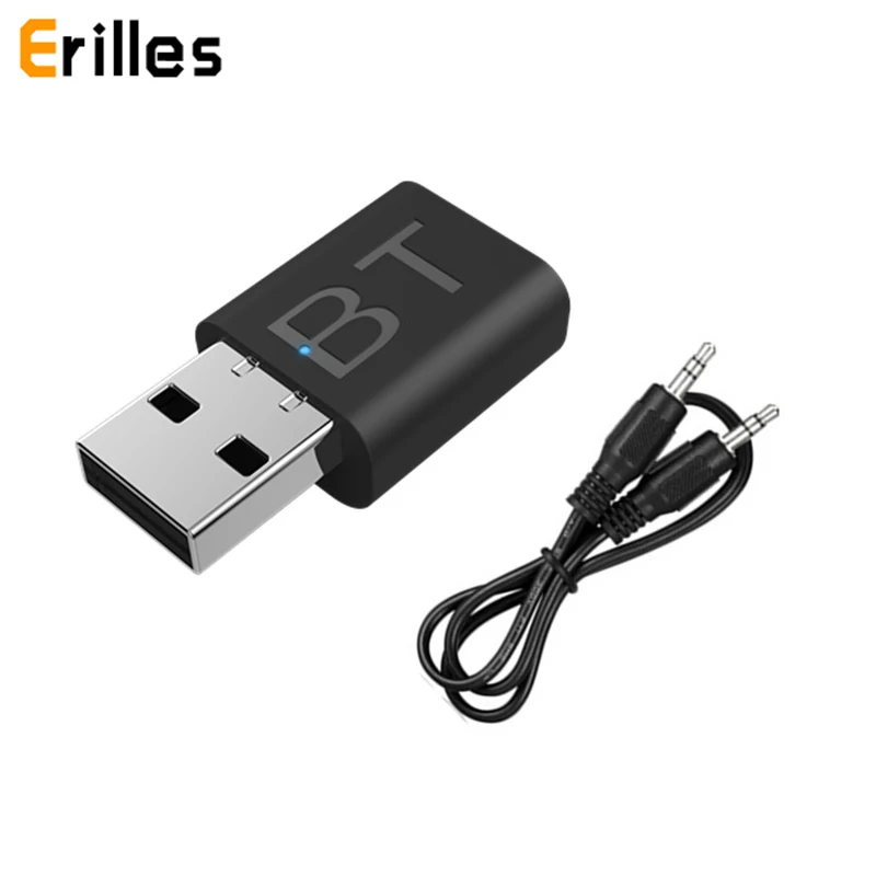 Новый USB мини беспроводной Blueooth v5.0 приемник адаптер 3 5 мм аудио AUX ключ для
