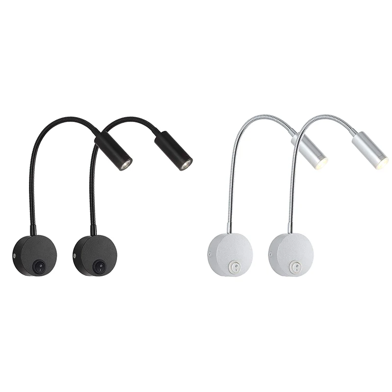 US $21.78 2PCS DC 12V Reading Light With USB Charging Port RV Interior Lights Flexible LED Light Fixtures
