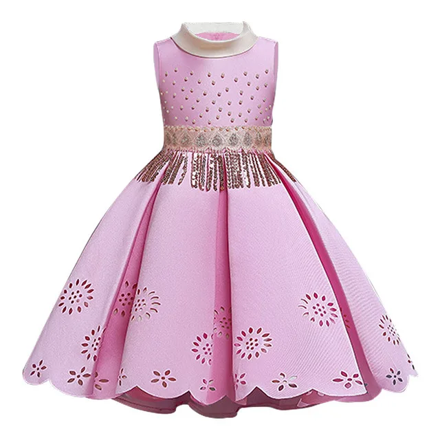 Зимнее рождественское платье элегантное платье-пачка принцессы на свадьбу для девочек Детские платья для девочек vestidos От 3 до 12 лет - Цвет: Pink10