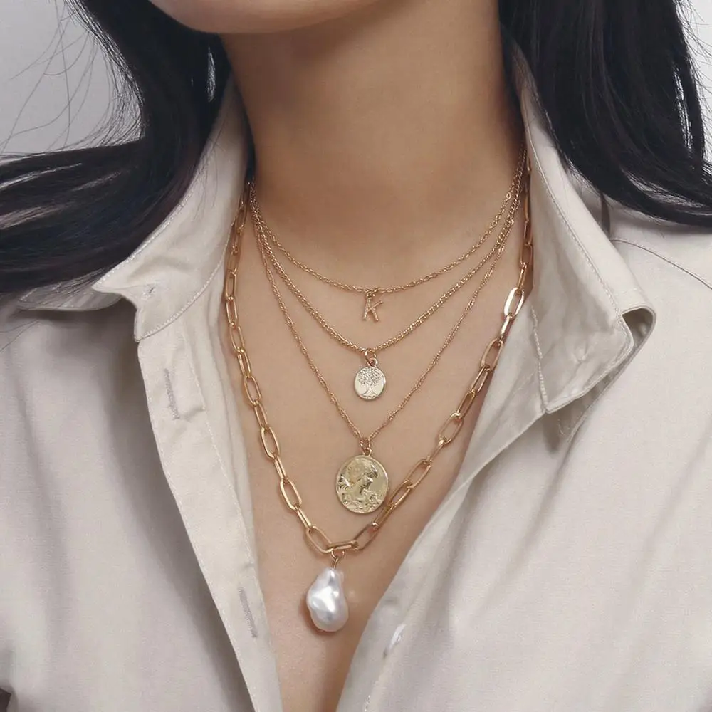 Женское Ожерелье с пресноводной жемчужиной AOMU маленькое ожерелье в стиле бохо