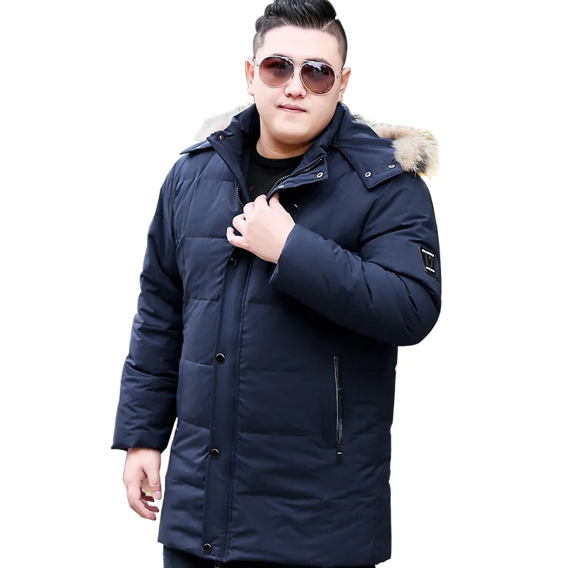 Новая высококачественная длинная Стильная мужская куртка-пуховик большого размера, Толстая теплая внутренняя подкладка, плюс бархатная повседневная куртка, размер XL-10XL11XL12XL13XL