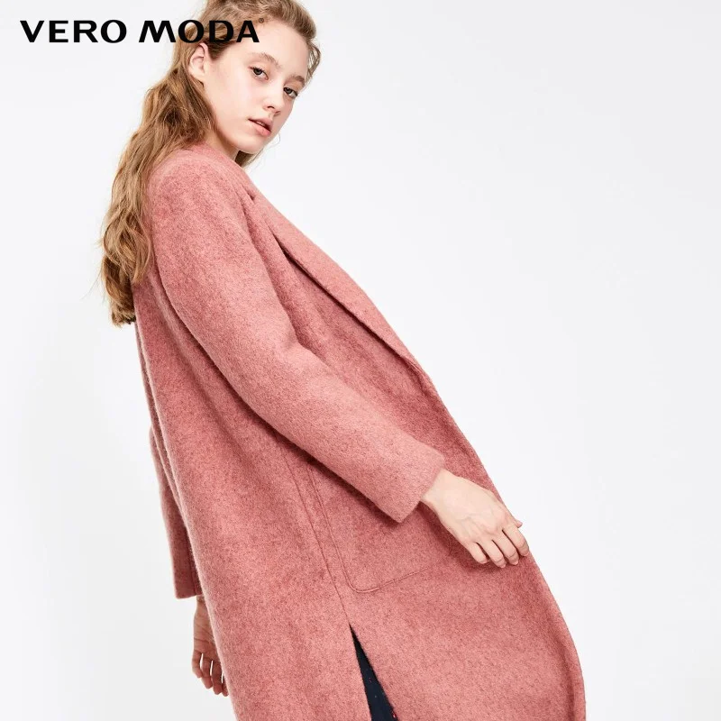 Vero Moda зимняя шерсть Длинное пальто Большой карманный жакет куртка женская| 318327559