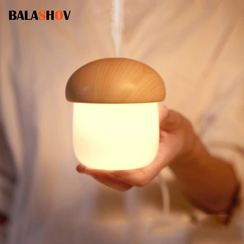 

250ML Mini Humidifier USB Aroma Diffuser For Home Baby Car Office Air Humidifier Cute Mushroom Mist Humidifier With Night Lights