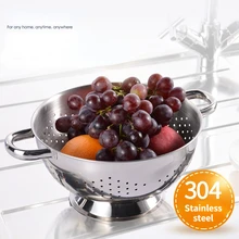 Stainless Steel Fruit Basket Creative Large Water-draining Rice Basket Living Room Household Goods European Fruit Plate