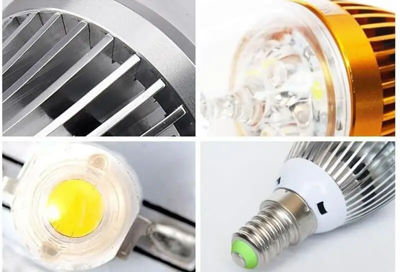 Dimmable 3W 4W 5W E14 E27 высокомощный Светодиодный прожектор для свечей лампы для люстры светодиодный светильник