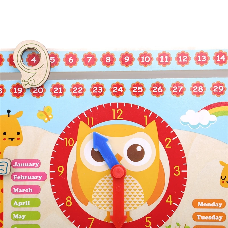  Children Montessori Wooden Clock Toys Hour Minute Second Cognition Colorful Clocks Toys For Kids Ea - 4000400282216