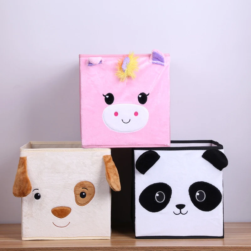New-3D-Cartoon-Animal-Embroidery-Folding-Storage-Box-Washed-Oxford-Cloth-Wardrobe-storage-bag-kid-toys