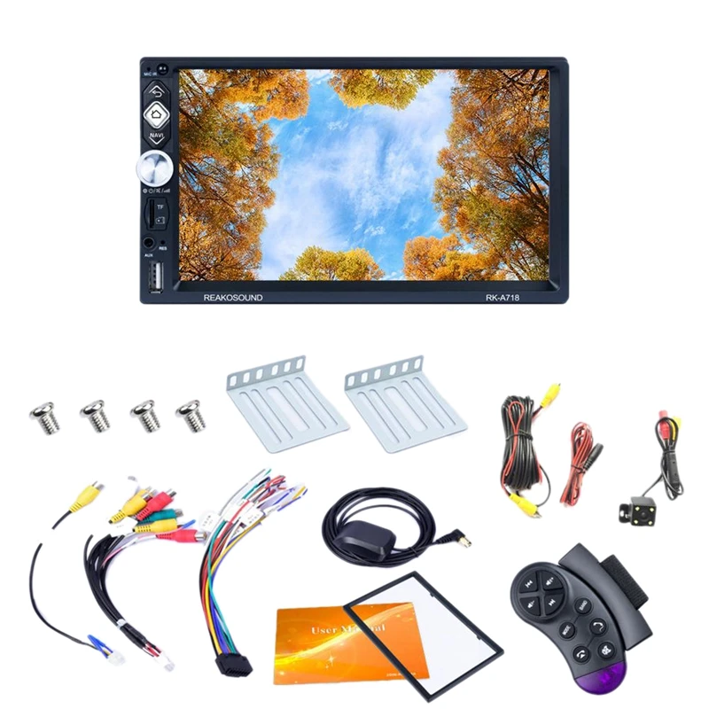 

2 Din Car Radio 7 Inch Android 8.1 Universal DVD Player GPS Navigation Bluetooth Touchscreen WIFI Bluetooth MP5 Player
