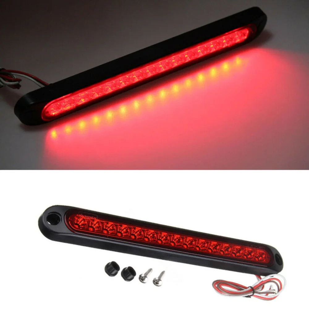 

Car 15-LED Stop Tail Light Lamp Brake Trailer Truck High Mount Red 12V 24V LED Brake Tail Light with Screw