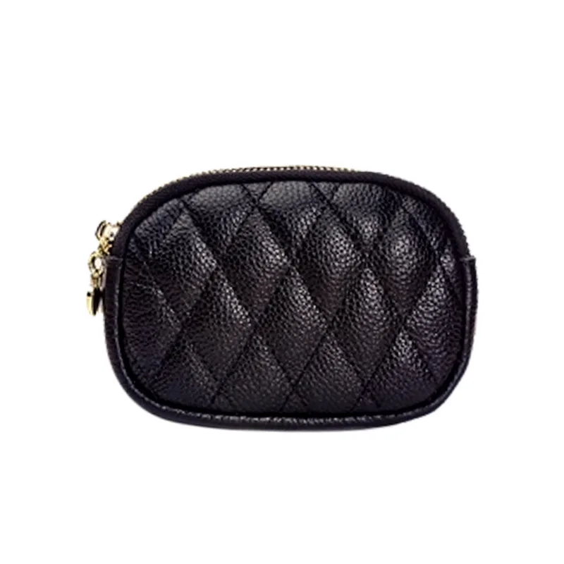 Chanel Lambskin Coin case Card case Mini Wallet Black Leather