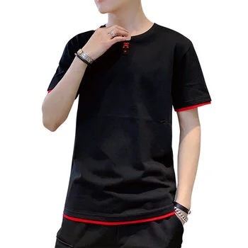 

ZHIJING Leisure T-shirt Male STUDENT'S Youth Fashion Slim Fit Shirt Crew Neck Half Sleeve Base Shirt