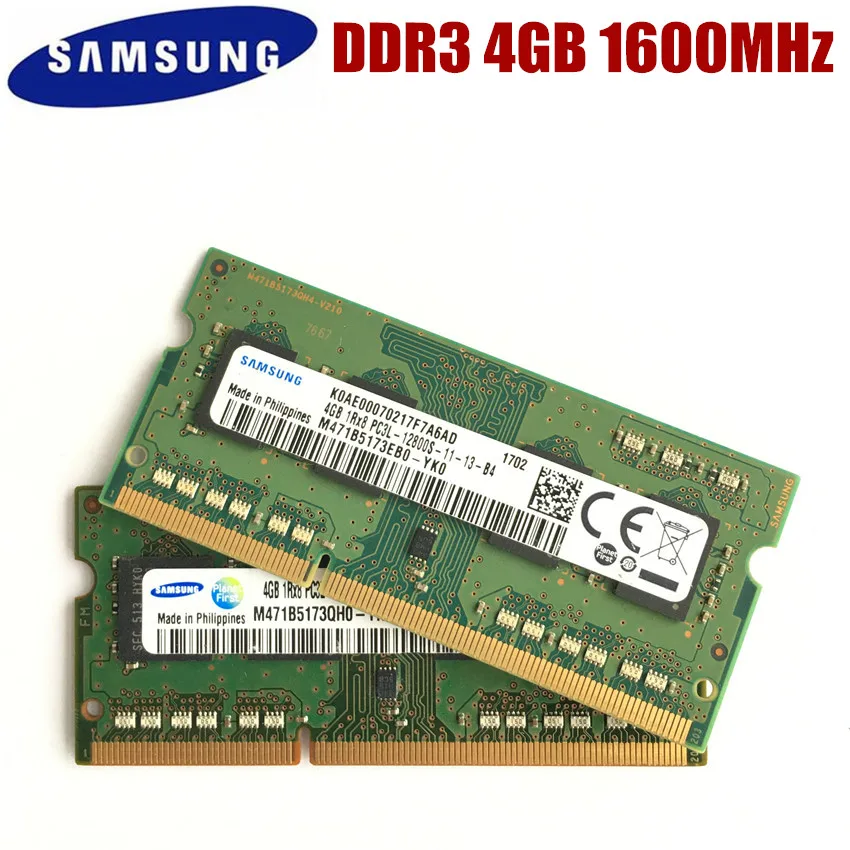 Samsung memória 4g 1rx8 pc3l 12800s ddr3, memória para laptop 4g pc3l 1600 s 12800s 1600 módulo sodimm do módulo do caderno mhz ram