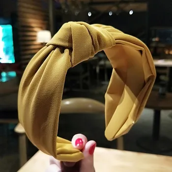 

Solid Color Cloth Cross Hairband Headband Turban for Women Lady Girls Wide Plastic Hair Hoop Bezel Hair Bands Hair Accessories