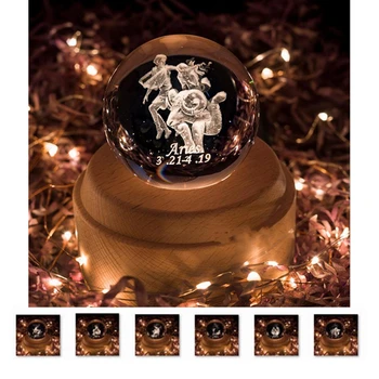 

12 Constellation 3D Crystal Ball Glass Rotating Music Box Laser Engraved Balls New Year Birthday Wedding Valentine's Day Gift