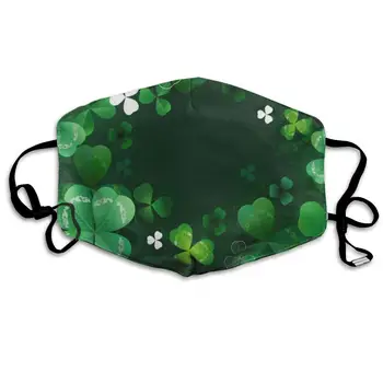 

Face Mask Green Leaves Clover Fabulous Cycling Half Face Earloop Ski Mask For Woman