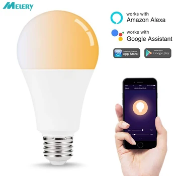 

WiFi Smart LED Light Bulbs E26/E27 14W Warm White 2000K to Cool 6000K Colour Changing Mood Works with Alexa Google Home