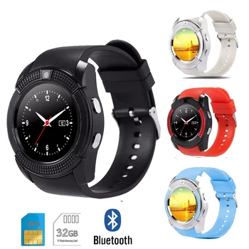 

Woman Man Smart Watch Bluetooth Wrist Smartwatch Support Camera Sim TF Card Android IOS V8 Sleep Tracker Watches