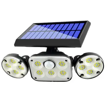 

78 LEDs Solar Powered Wall Light 3 Heads Rotating Motion Sensor Lamp for Outdoor Courtyard Garden Road Roof Waterproof Lighting