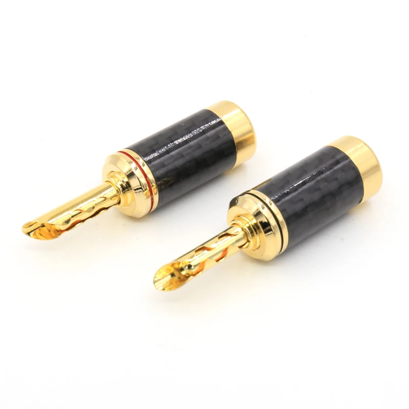 4Pcs BA1406G Hi End Carbon Fiber Vergulde Koperen Plug/Jack Speaker