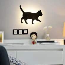 Прикроватная настенная лампа в скандинавском стиле для спальни, гостиной, прохода, светодиодный светильник, простая современная личность, детская настенная лампа, настенный светильник с кошкой