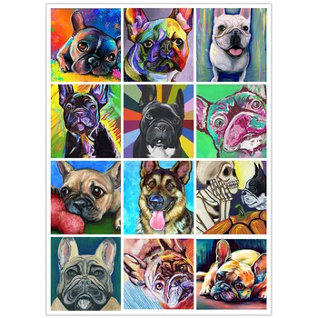 

Full square / round diamond 5D DIY diamond painting French bulldog 3D embroidery animal set cross stitch mosaic decoration gift
