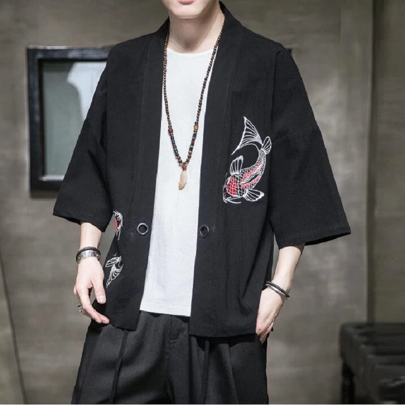 Yukata Kimono con bordado hombre, camisa japonesa tradicional, Haori, tienda china en línea|Ropa Asia y las Islas del Pacífico| - AliExpress
