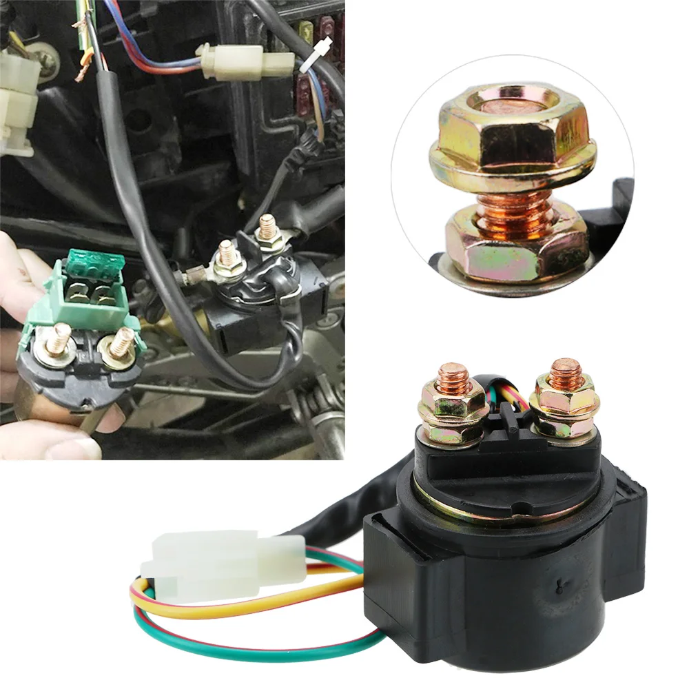 1pcs 2 Pin 2 Wires For Scooter Atv Karts 12v Motorcycle Starter Relay 20w Solenoid For Gy6 50cc