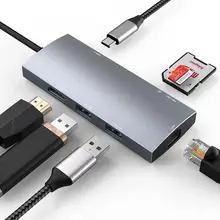 USB C Multiport Adapter for Apple MacBook Pro 13/15(Thunderbolt 3)2018,2017,2016,2018 Mac Air USB C Hub,HDMI 4K,2USB 3.0,Gigabit