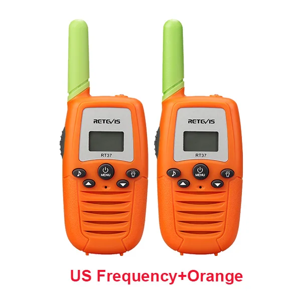 Orange US Frequency Retevis RT637/RT37 Walkie Talkie 2 шт двухстороннее радио PMR446 PMR FRS мини рация для детей фонарик VOX Рождественский подарок - Цвет: Orange US Frequency