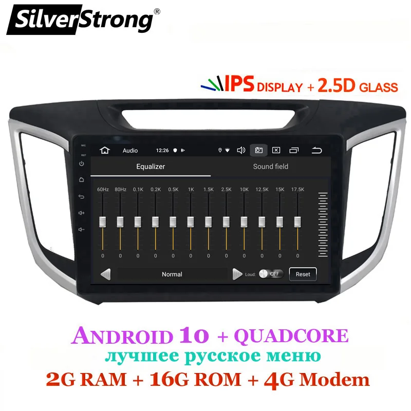 SilverStrong Android10.0 Автомобильный gps для HYUNDAI Creta IX25 10 дюймов ips 3g 4G интернет 2din 1024*600 gps навигация wifi