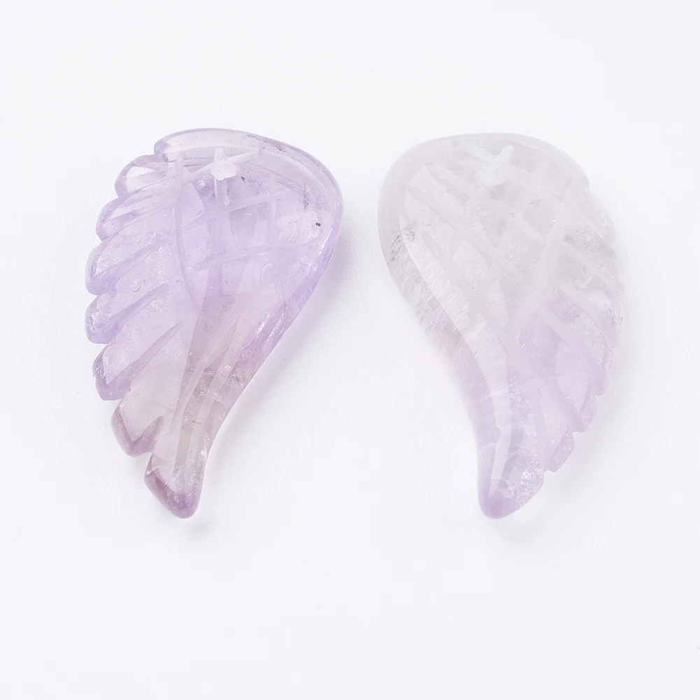 10pcs Natural Stone Quartzs Crystal Amethysts Angel Wing Pendants For Women Men Necklace Jewelry Making 24.5x12x5mm 4