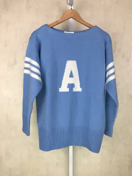 

17 Qing Vitality Letter A Pullover Loose Knitting Shirt Women's Wear Sweater 7525