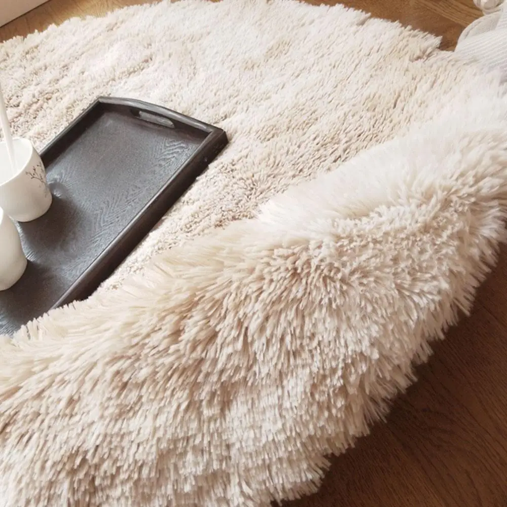 

Area Rug Polyester Fiber Sofa Floor Home Carpet Floor Fluffy Multicolored Tie-Dyed Bedroom Mat Anti-Skid Shaggy Decoration
