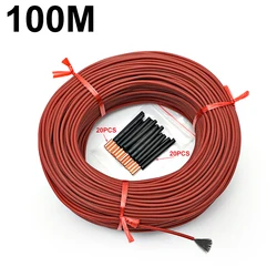 Upgrade Silicone rubber Jacket Carbon Fiber Heating wire warm floor cable 100 Meters 33 Ohm/m 3mm  electric floor heating