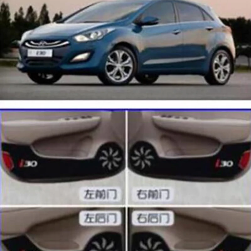 Новая Автомобильная дверь внутренняя сторона анти-удар защитная пластина из углеродного волокна Flim Наклейка для hyundai i30 ix 35 4 шт