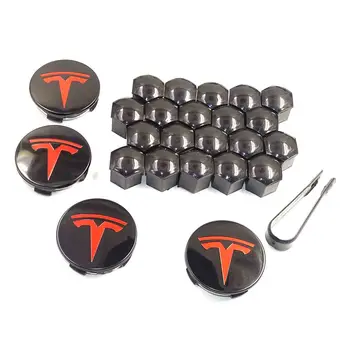 

Single sale 4pcs 3 Color Stainless Steel Wheel Center Caps Hub Cover 20 Pcs Wheel Lug Nut Covers For Tesla Model 3