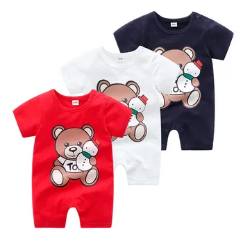 

Fashion Infant Cartoon Bear Baby Clothes Girl&Boys Short Sleeve Baby Rompers Spring Autumn Baby Romper 0-24 Months Baby Clothes