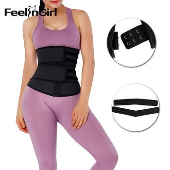 

FeelinGirl Waist Trainer Body Shaper Latex Belt Weight Loss Cincher Tummy Control Strap Shapewear with Hooks and Zipper Corset