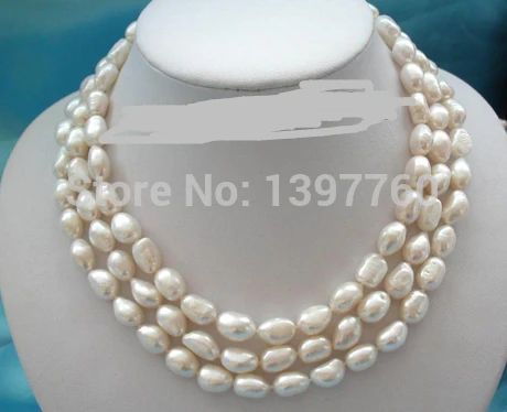 Miss charm Jew.64 stunning 3rows 13mm baroque white freshwater pearls necklace | Украшения и аксессуары