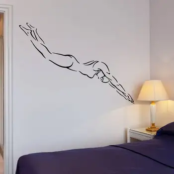 

Swim Wall Sticker Car Swimmer Decal Swimming Posters Vinyl Wall Decals Decor Mural Swimming Wall Decal