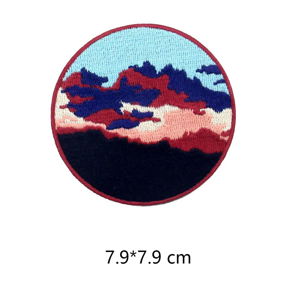 Scenery Sun Cute Iron On Patches For Clothes Handmade Sewing Patterns Embroidered Applique Patch On Clothes Stickers Vintage
