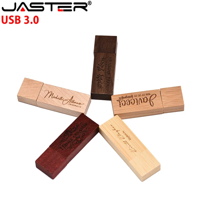 JASTER USB 3,0 деревянная карта памяти+ коробка usb флэш-накопитель 4 ГБ 16 ГБ 32 ГБ 64 Гб Флешка U диск(более 10 шт. бесплатный логотип