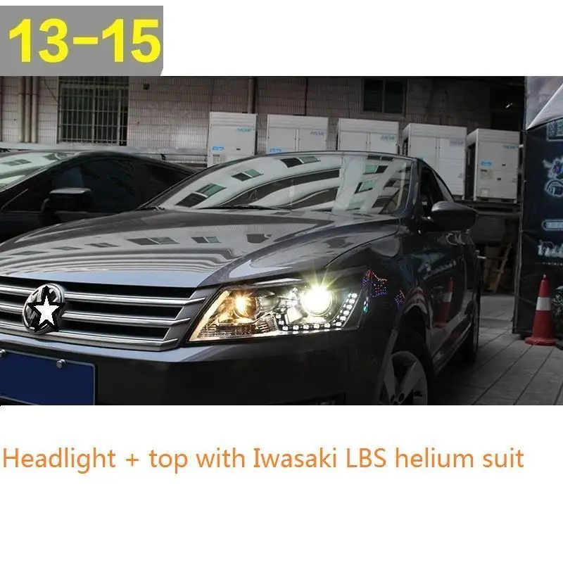 MODEL B Para авто Drl Automovil лампа Cob дневные ходовые Автомобильные светодиодные фары автомобильные фары в сборе 13 14 15 для Volkswagen Santana - Цвет: MODEL B