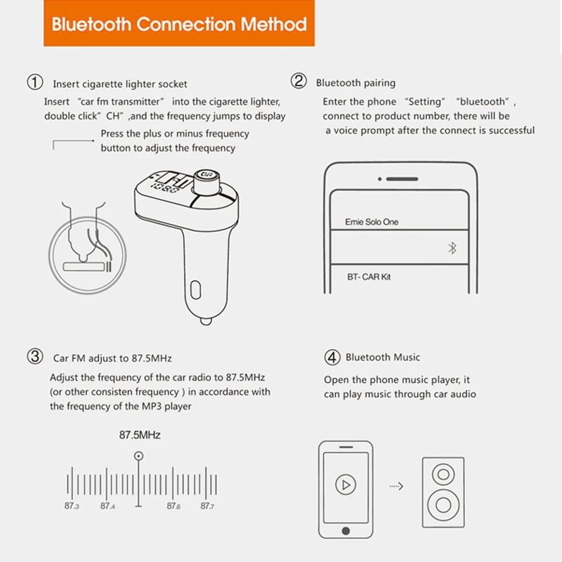 Автомобильный fm-передатчик Bluetooth плеер двойной USB зарядка беспроводной MP3-плеер SP99