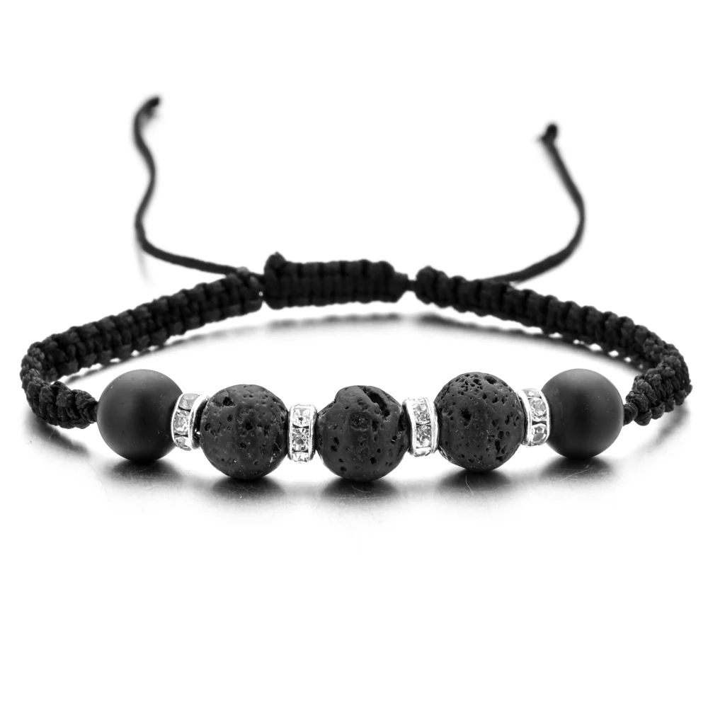 Vintage Tiger Eye Stone Braid Bracelets Adjustable Black Knot Rope Natural Frosted Bead Charms Bracelet Handmade Jewelry | Украшения и