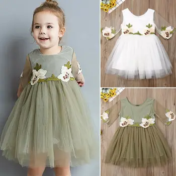 

6M-5T Flower Girls Princess Dress Kids Baby Party Wedding Pageant Casual Tutu Dresses Girls Clothes Toddler Clothes