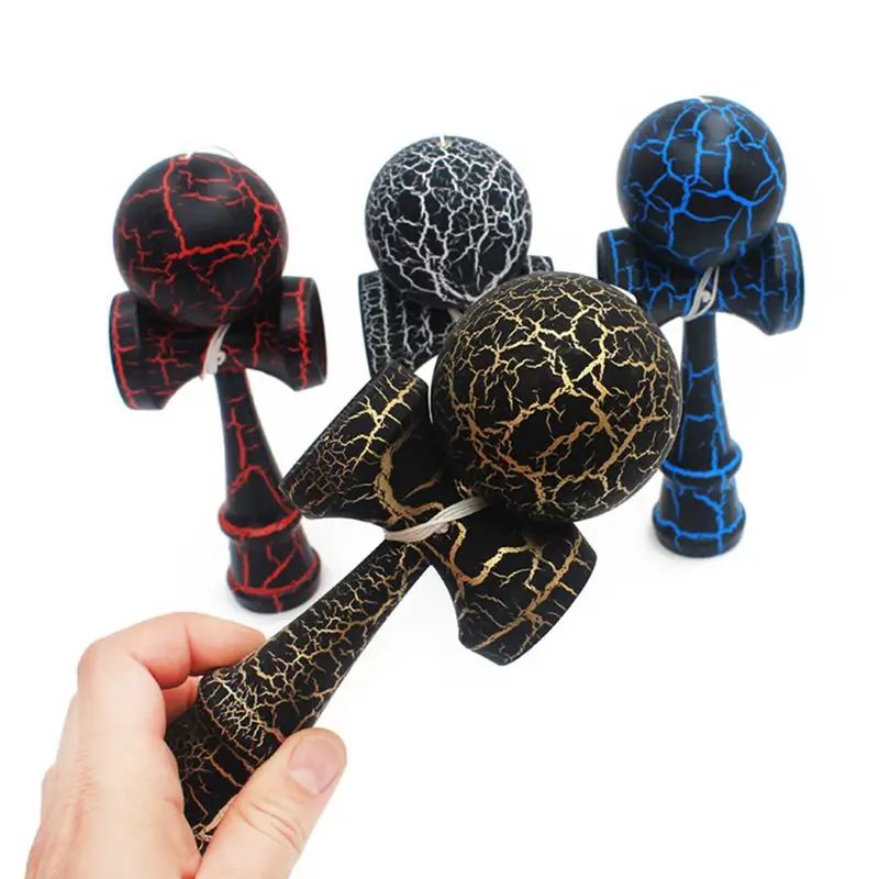 Деревянные шары Kendama, балансирующие умелые игрушки, красочные трещины, поверхность из бука, для детей и взрослых, для активного отдыха